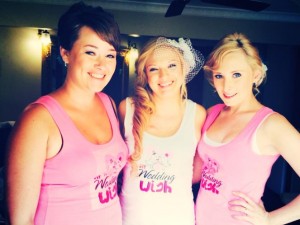 Chrissy and her bridesmaids getting ready It's almost time!
