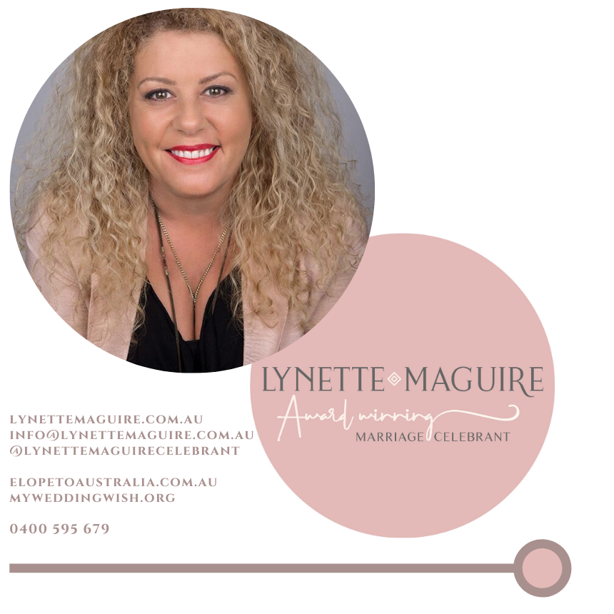 celebrant Sunshine Coast Lynette Maguire - wedding celebrant Sunshine Coast Noosa Coolum Maroochydore Mooloolaba Calounra Kawana Montville Maleny Celebrant JP
